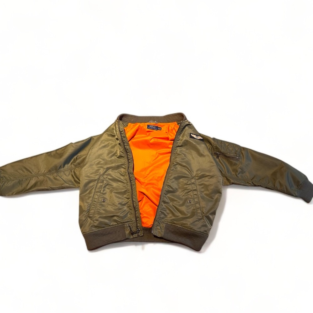 Polo Ralph Lauren Khaki and Orange Flight Jacket